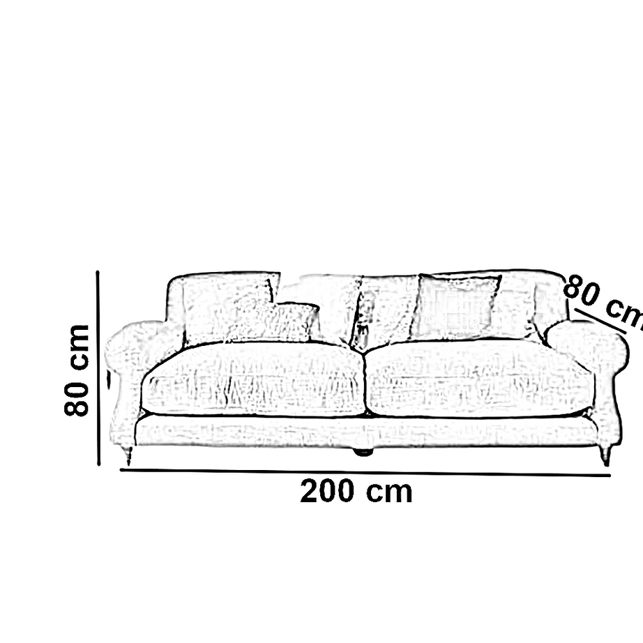 كنبة خشب زان أحمر، 200*80*85 سم