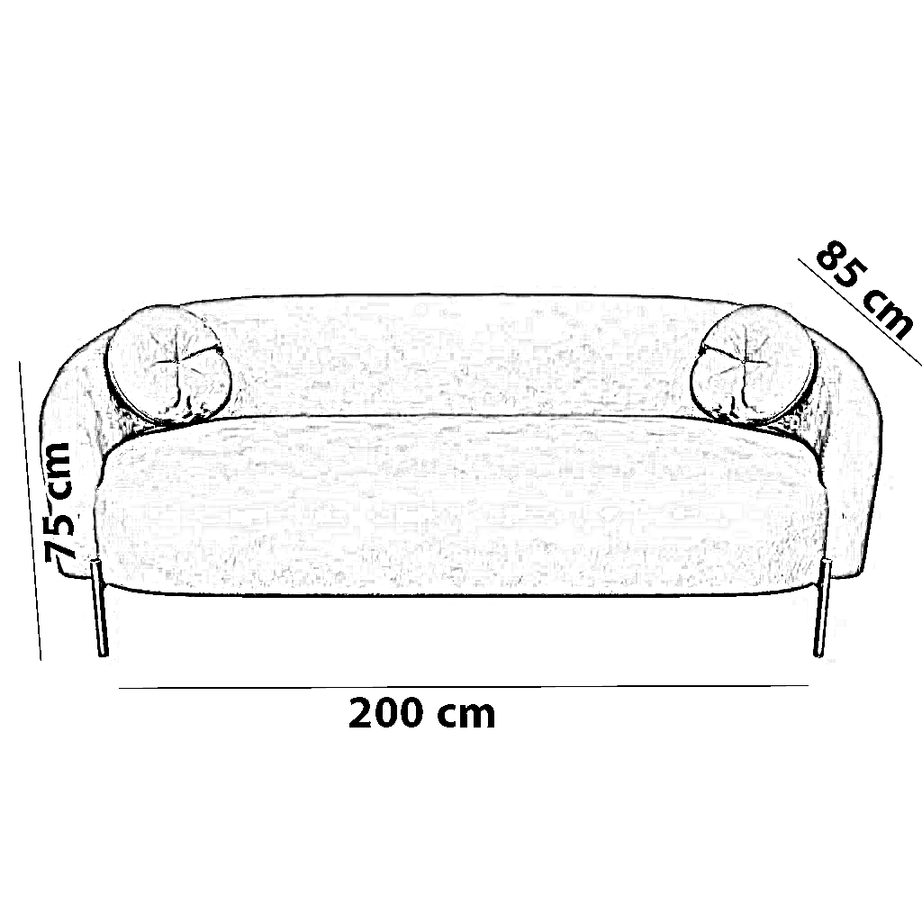 كنبة خشب زان، 200*85*75 سم