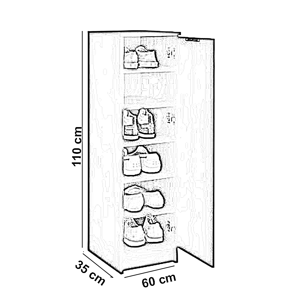 جزامة خشب ام دي اف، 60*35*110 سم