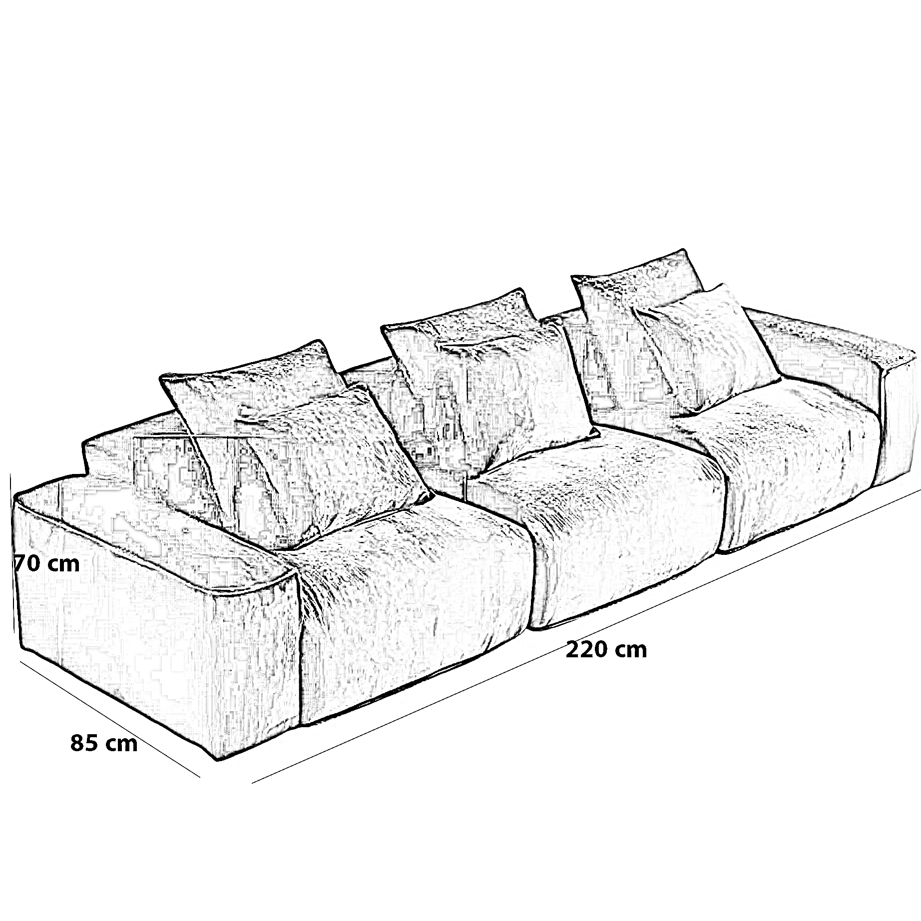 كنبة خشب طبيعي، 220*85*70 سم