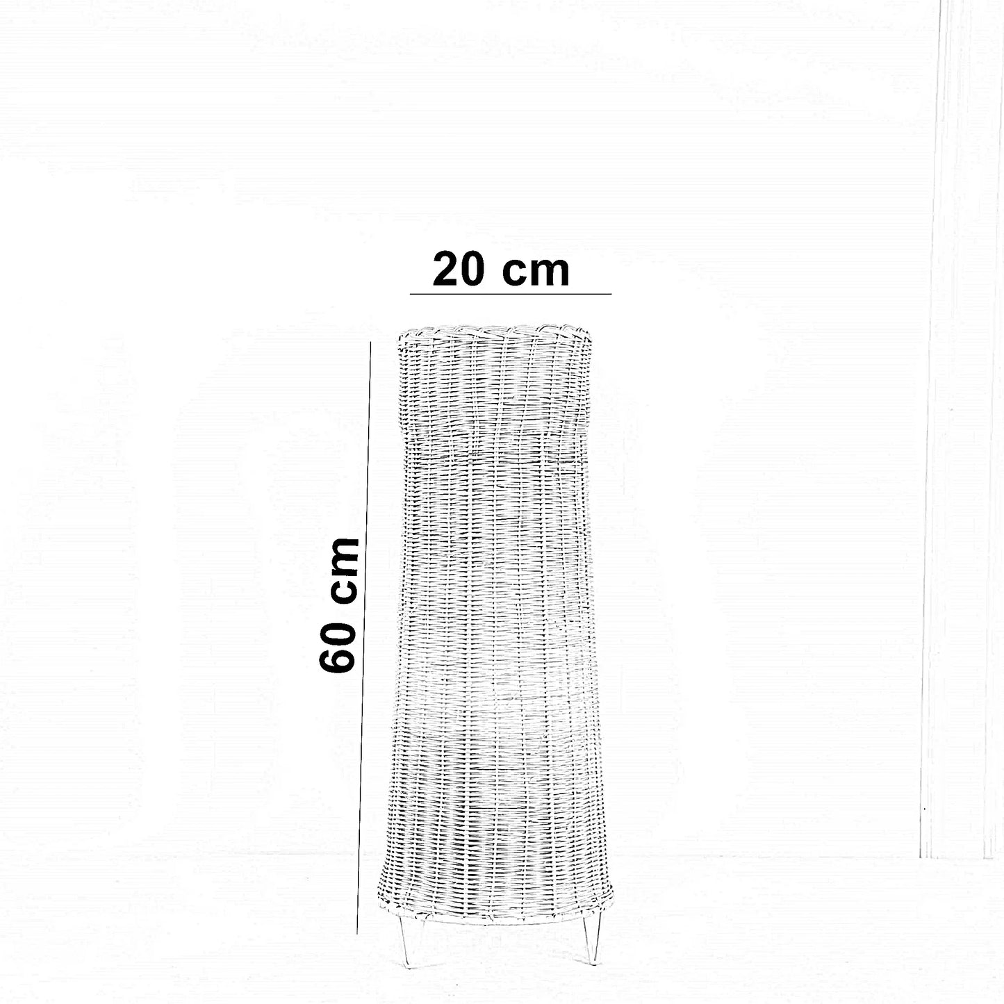 أباجورة أرضية روطان، 20*60 سم