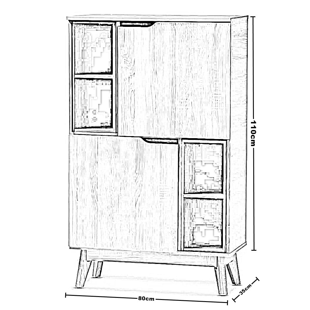 وحدة تخزين خشب ام دي اف، 80*35*110 سم