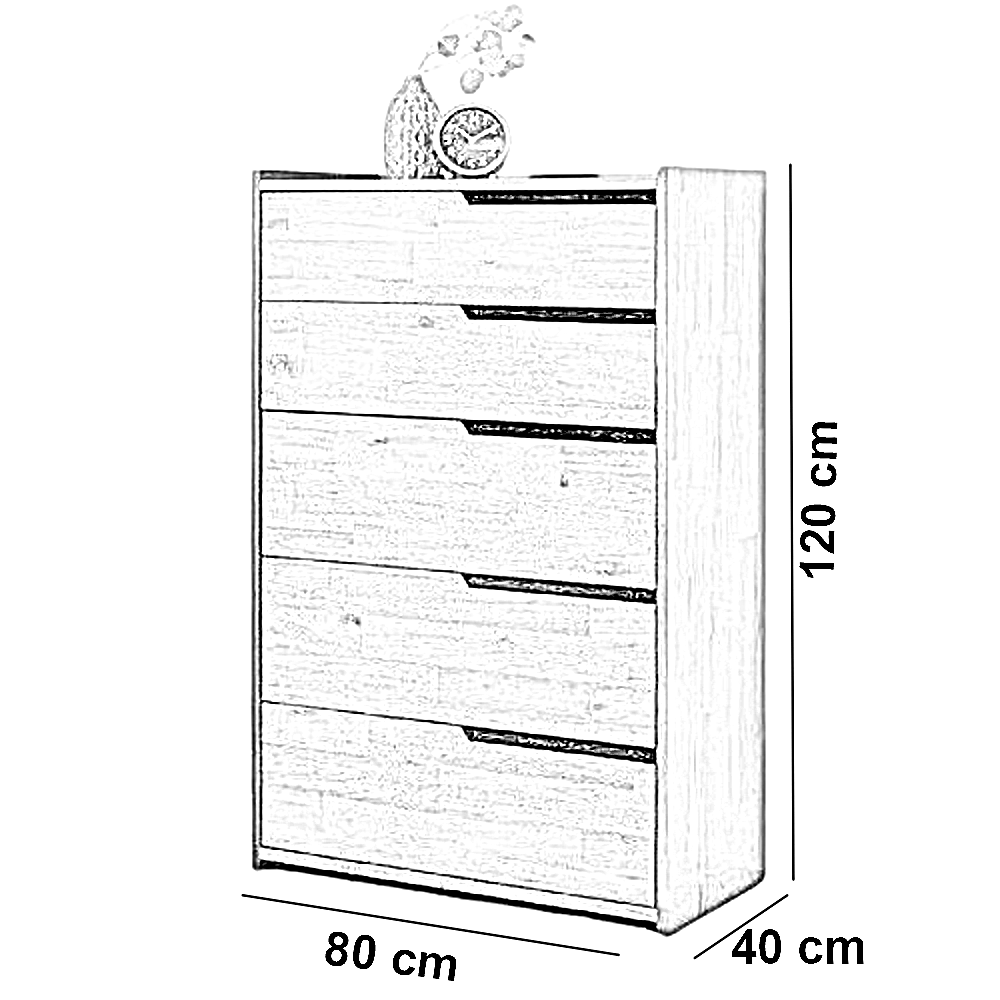 وحدة أدراج خشب ام دي اف، 80*40*120 سم