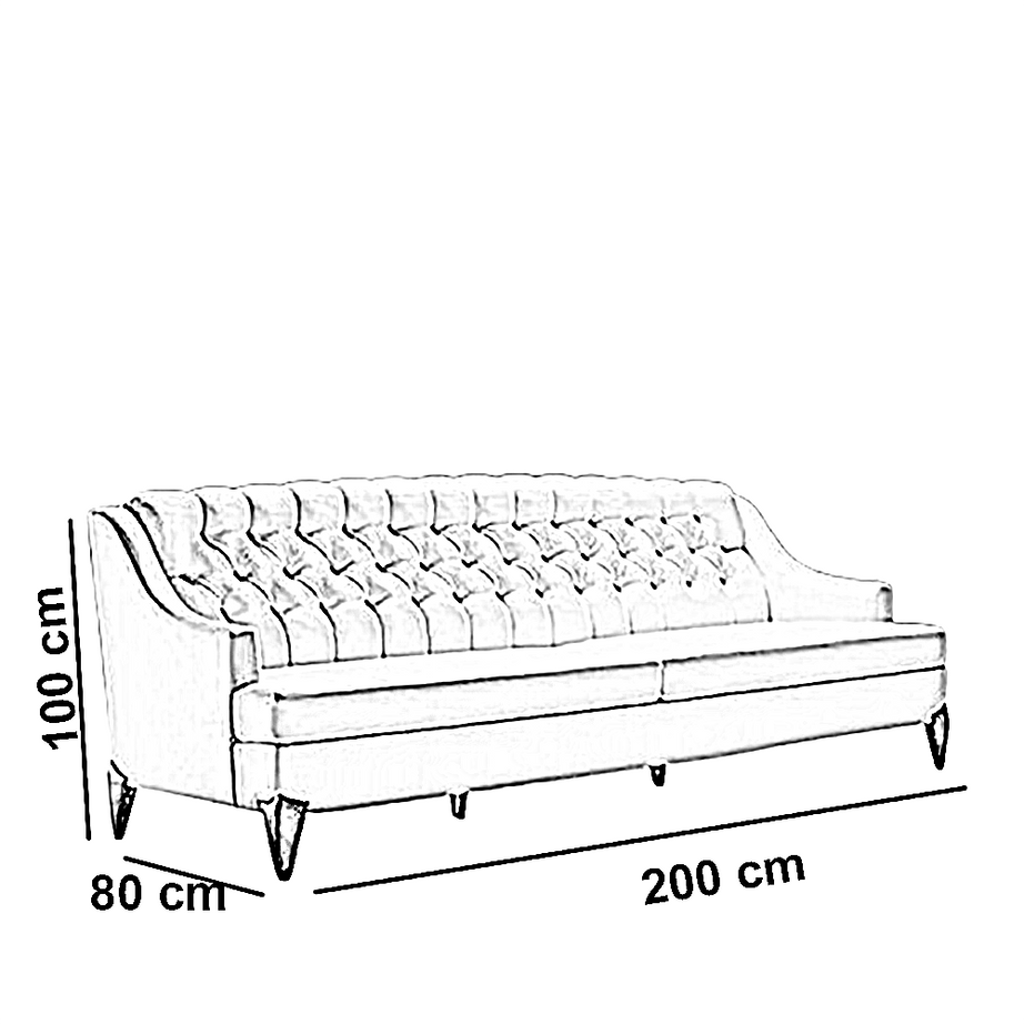 كنبة خشب زان أحمر، 200*80*100 سم