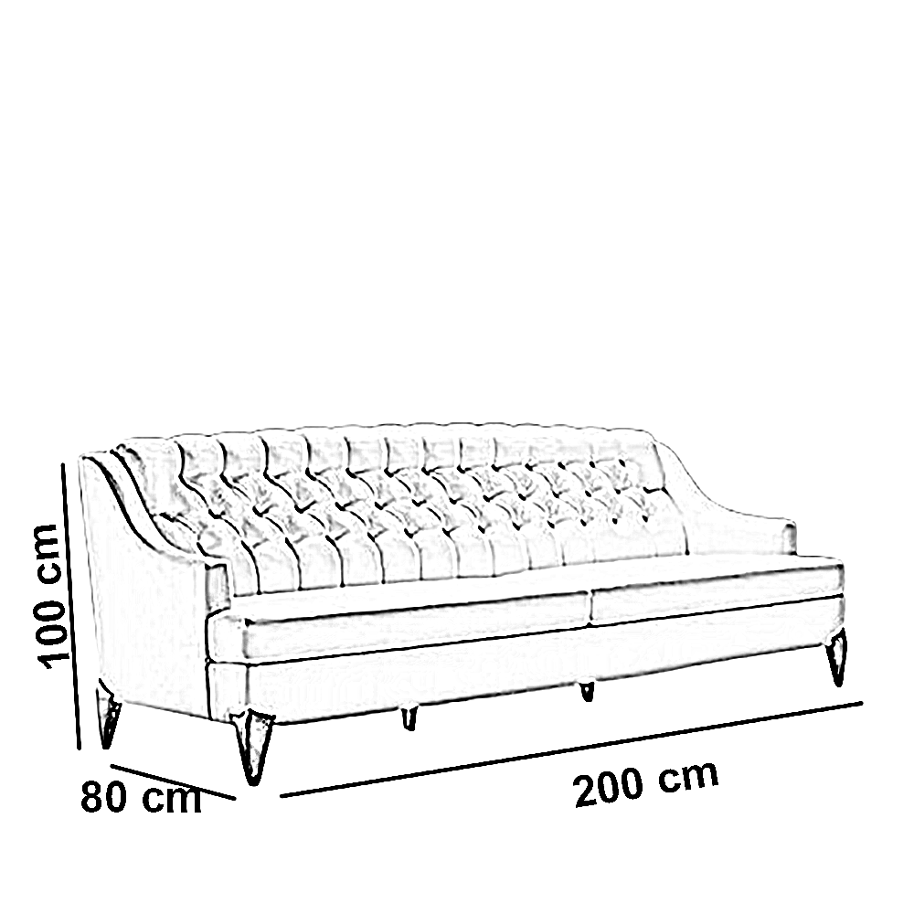 كنبة خشب زان أحمر، 200*80*100 سم