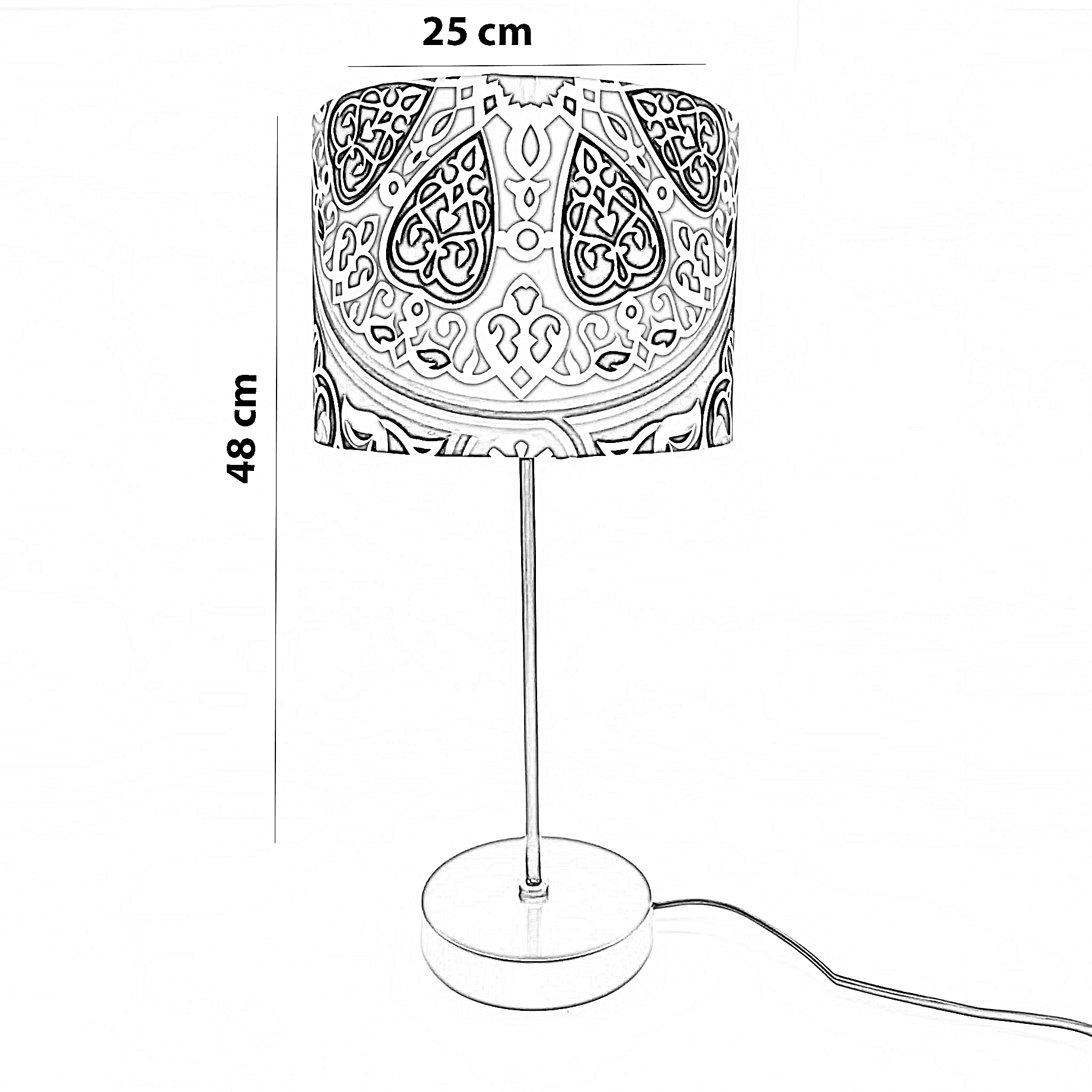 أباجورة رمضانية قماش، 25*48 سم