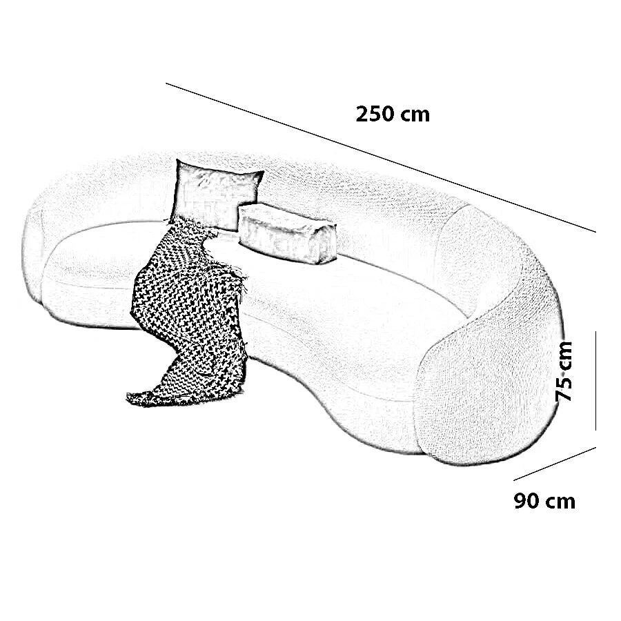 كنبة خشب زان، 250*90*75 سم