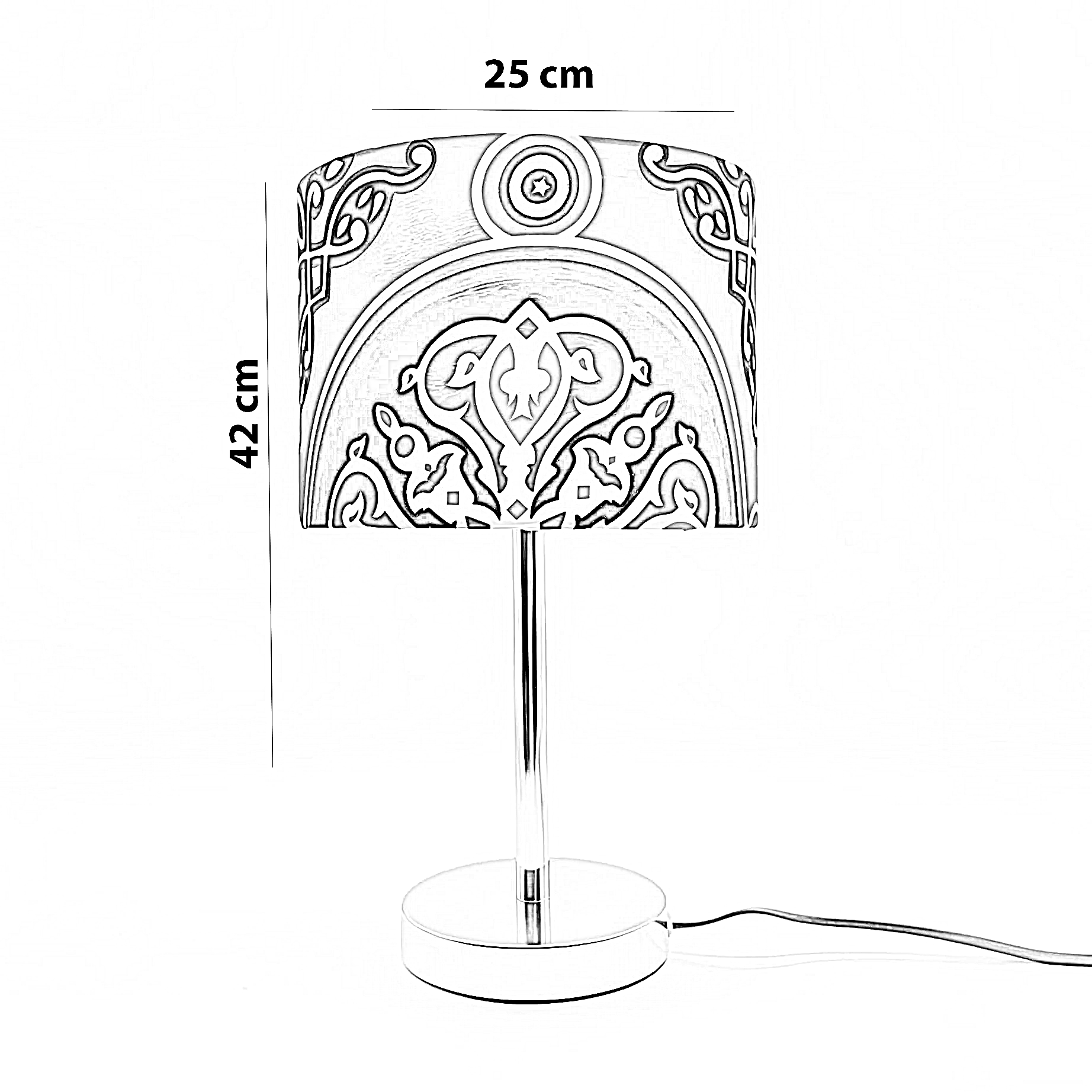 أباجورة رمضانية قماش، 25*42 سم