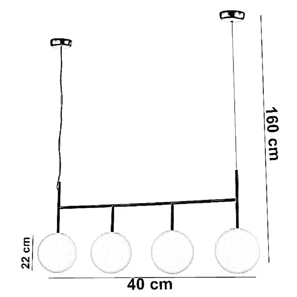 نجفة معدن و زجاج، 40*160 سم