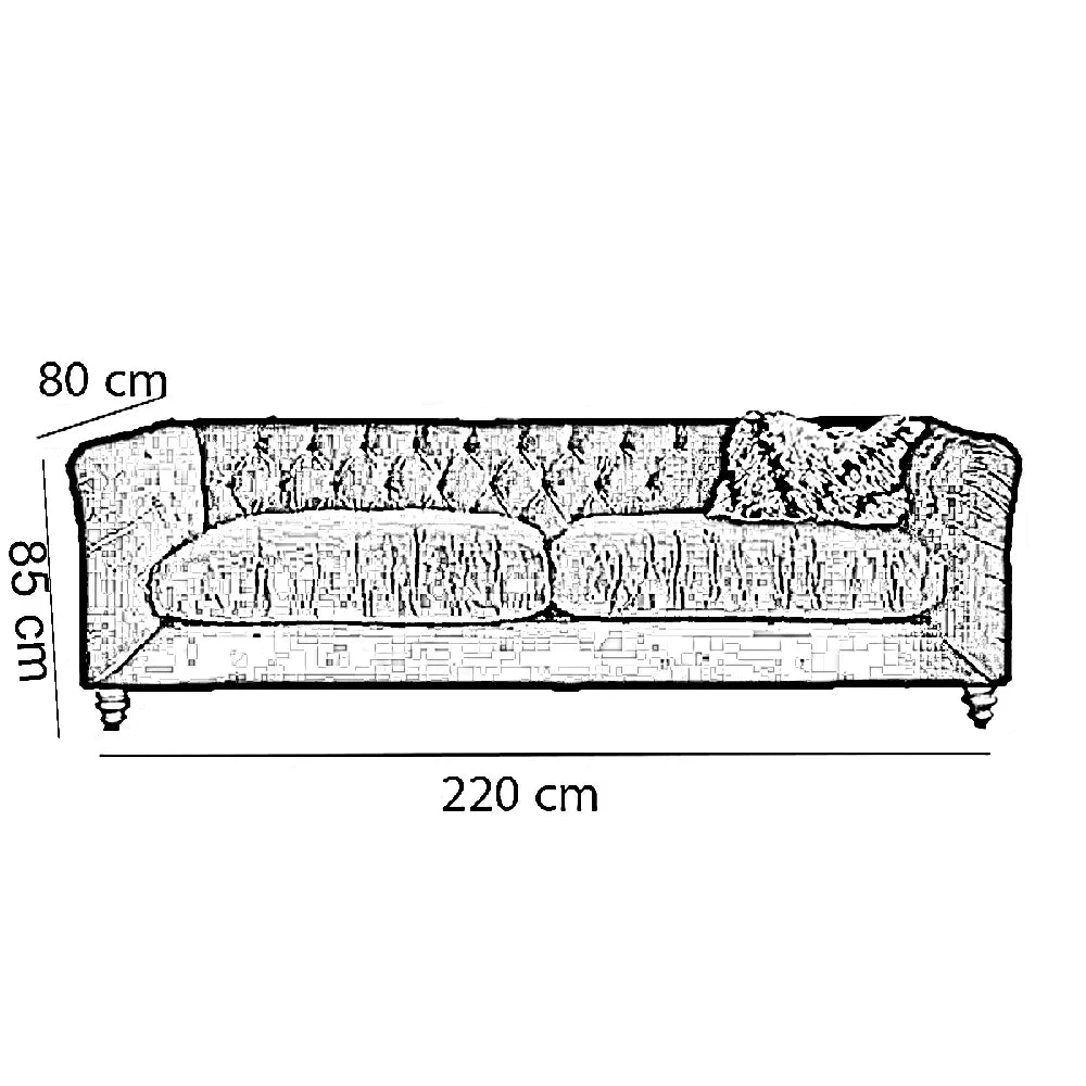 كنبة خشب زان، 220*80*85 سم