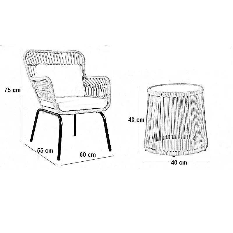 طقم خارجي ستيل ودوبار، 5 قطع