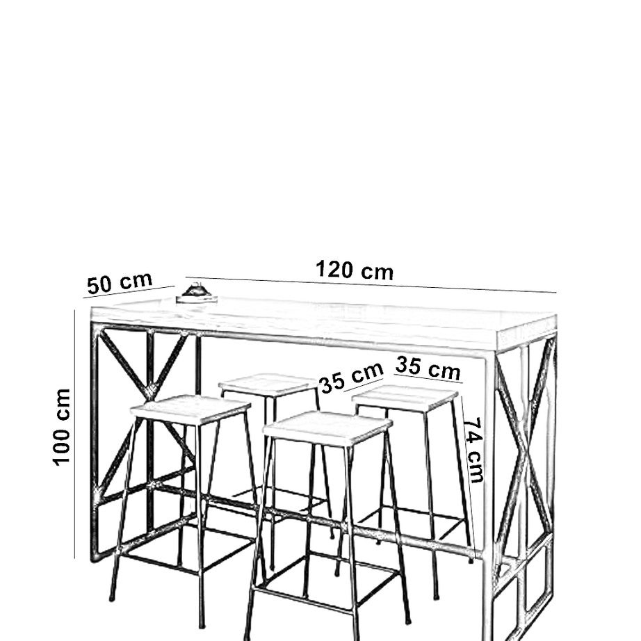 طقم سفرة ستيل و ام دي اف، 5 قطع