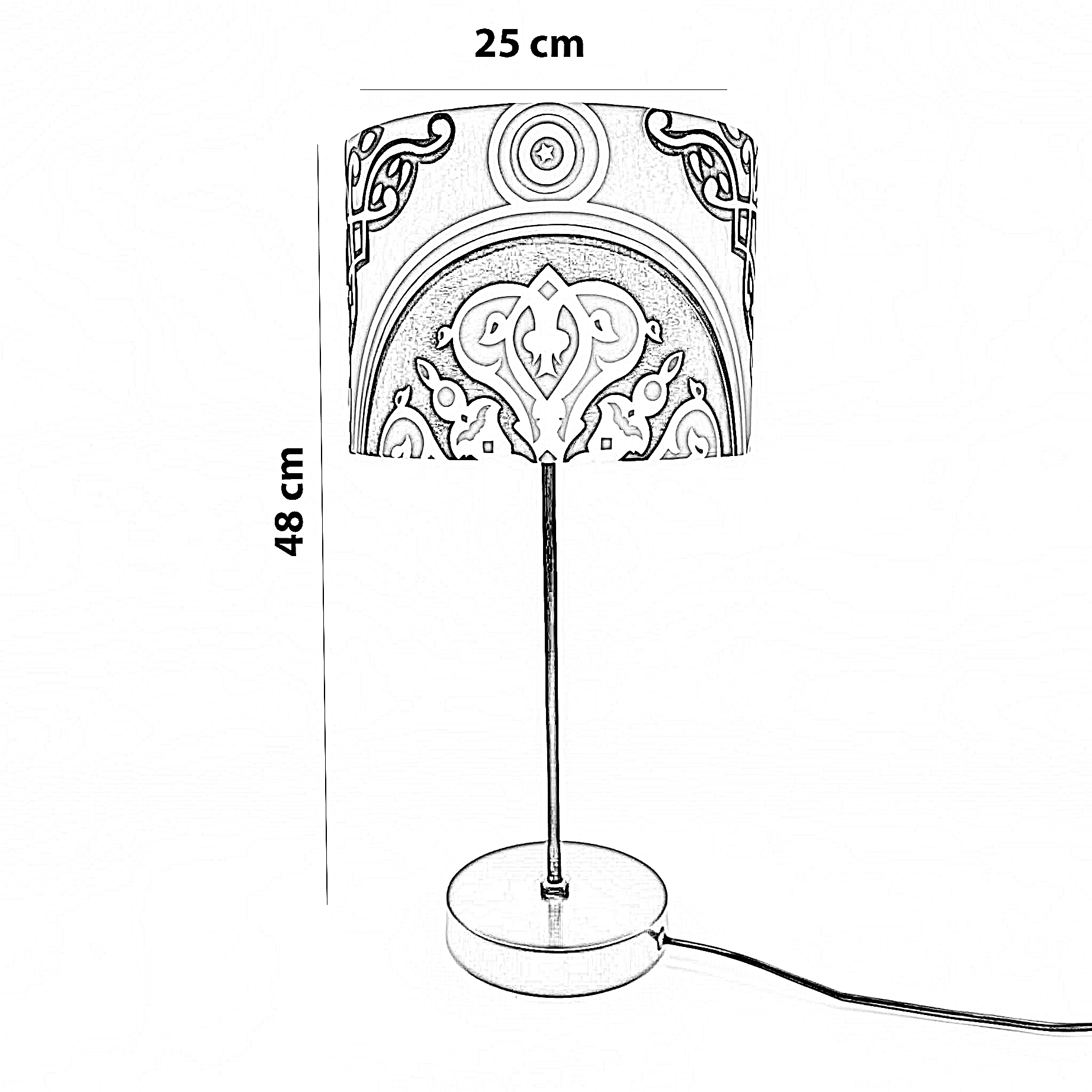 أباجورة رمضانية قماش، 25*48 سم