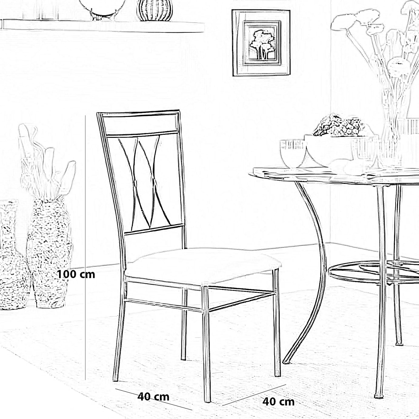 طقم سفرة ستيل وخشب ام دي اف، 5 قطع