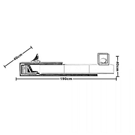 ترابيزة تليفزيون ام دي اف اسباني، 190*40*40 سم