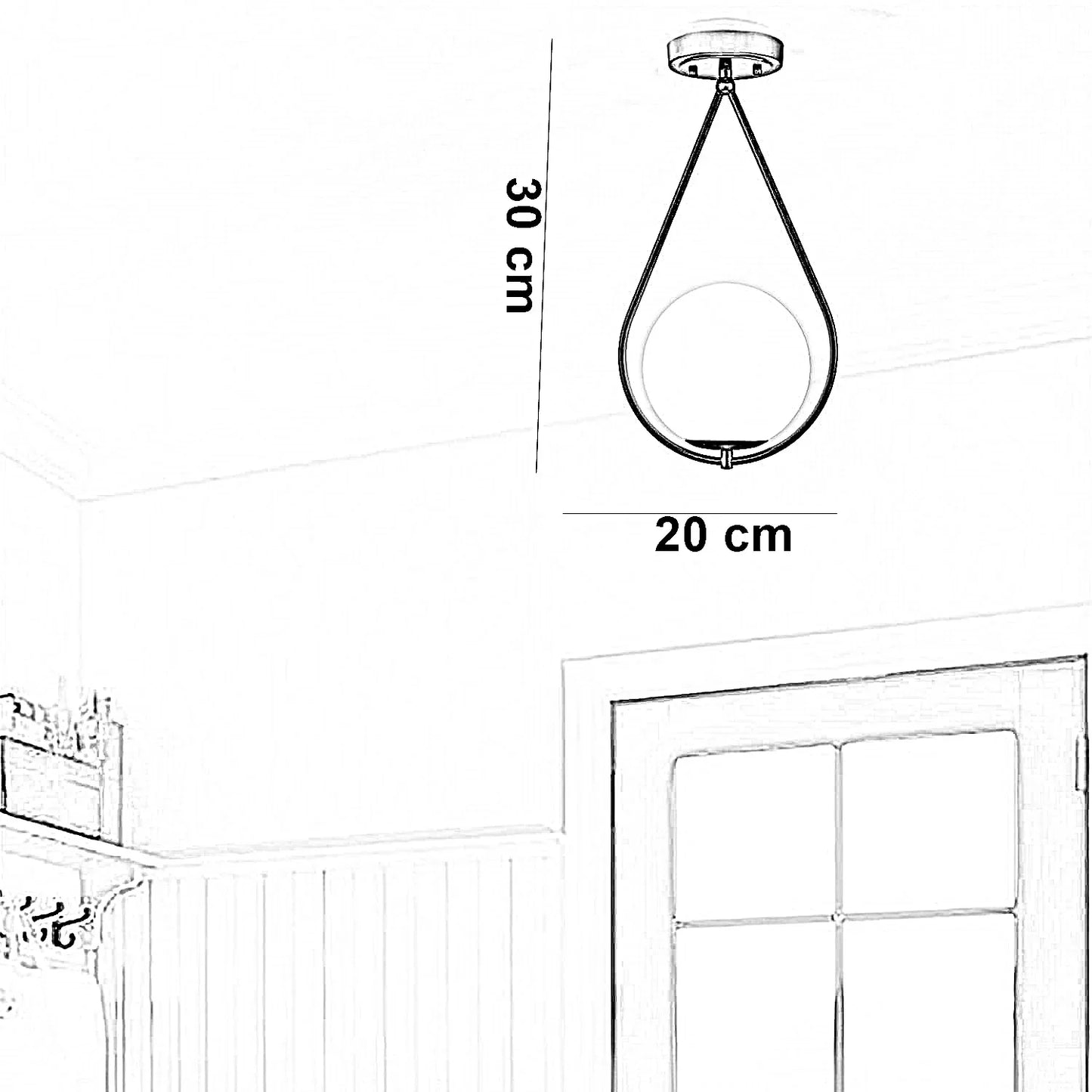 نجفة ستيل و زجاج، 20*30 سم