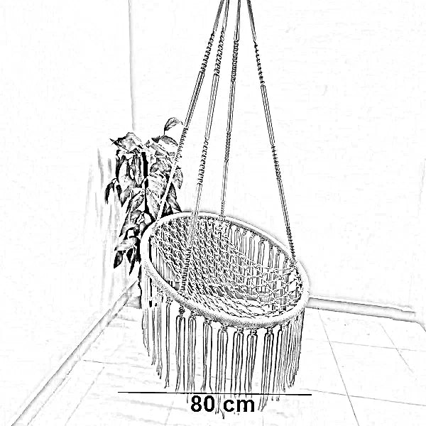 أرجوحة مكرمية قطن، 80 سم