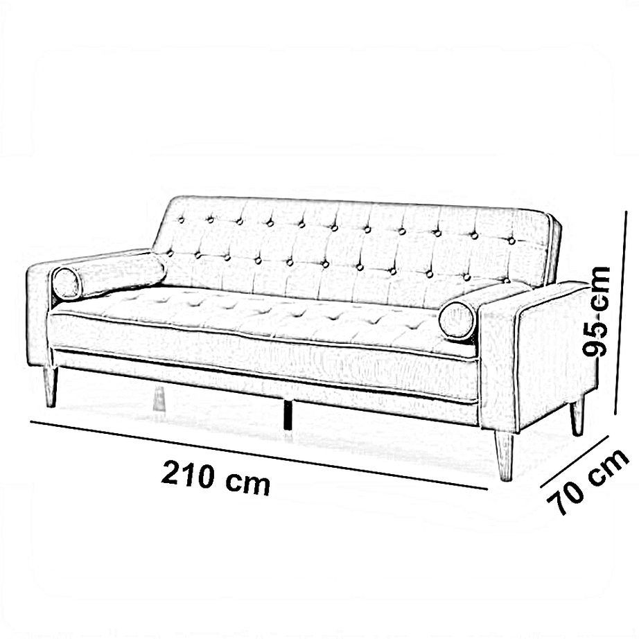 كنبة سرير  خشب زان أحمر، 210*70*95 سم