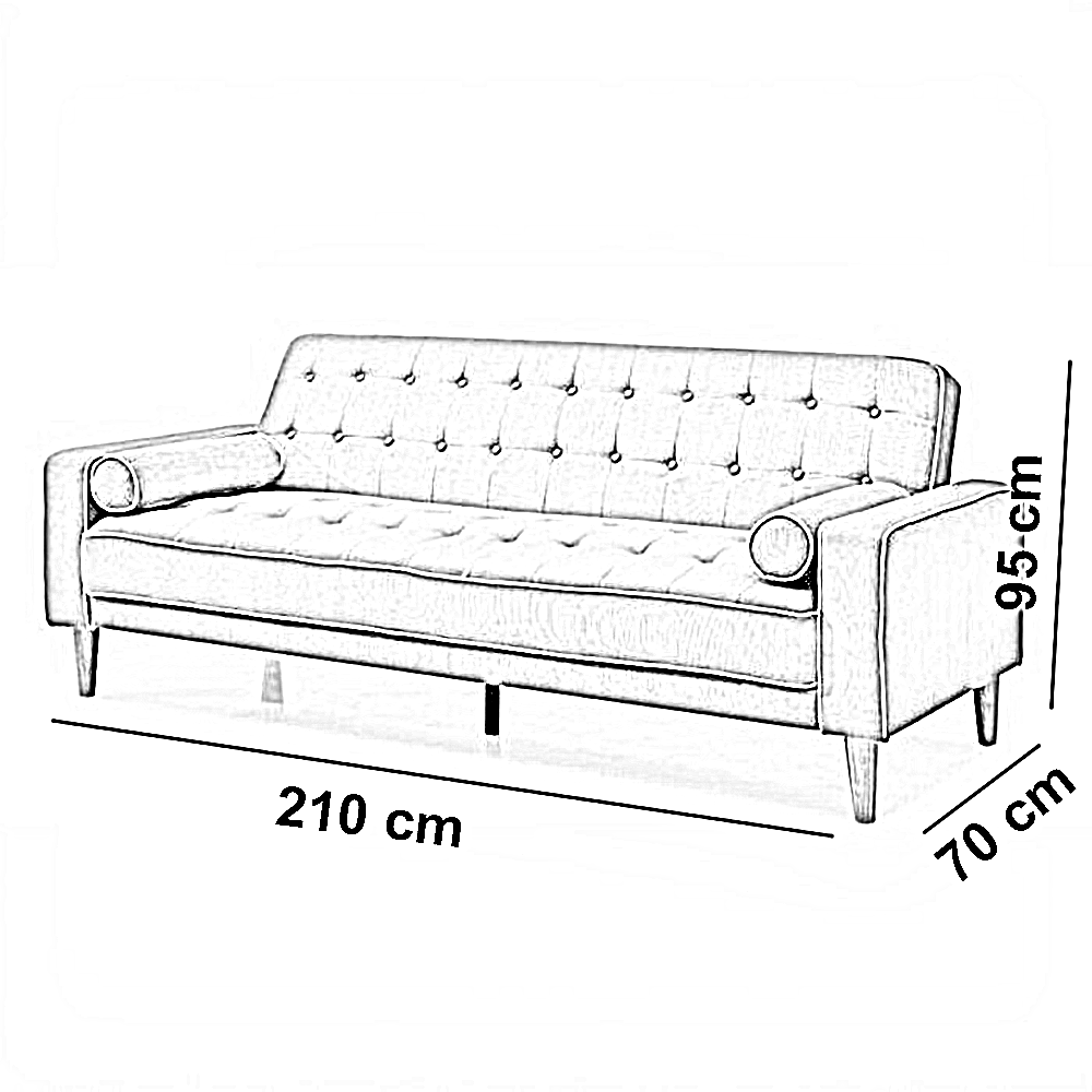 كنبة سرير  خشب زان أحمر، 210*70*95 سم