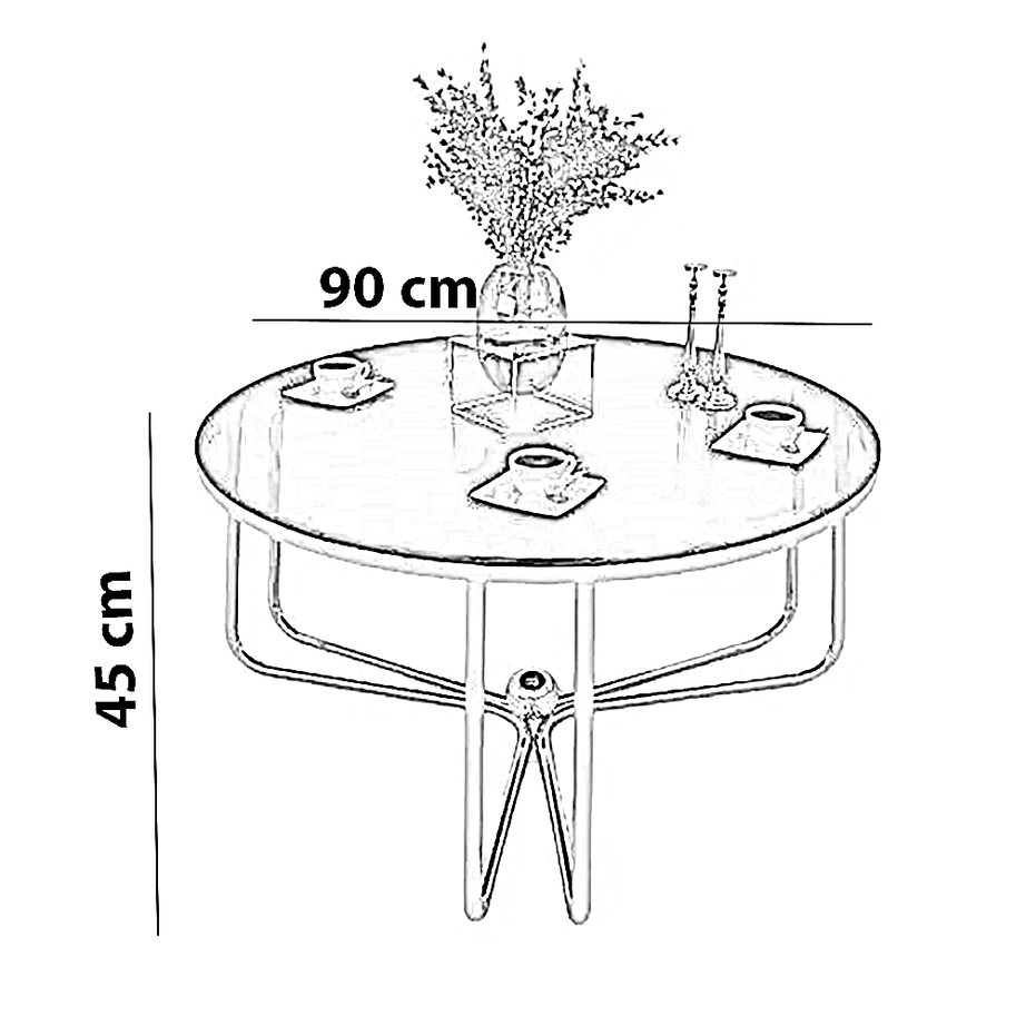 ترابيزة قهوة بسطح رخام، 90*45 سم