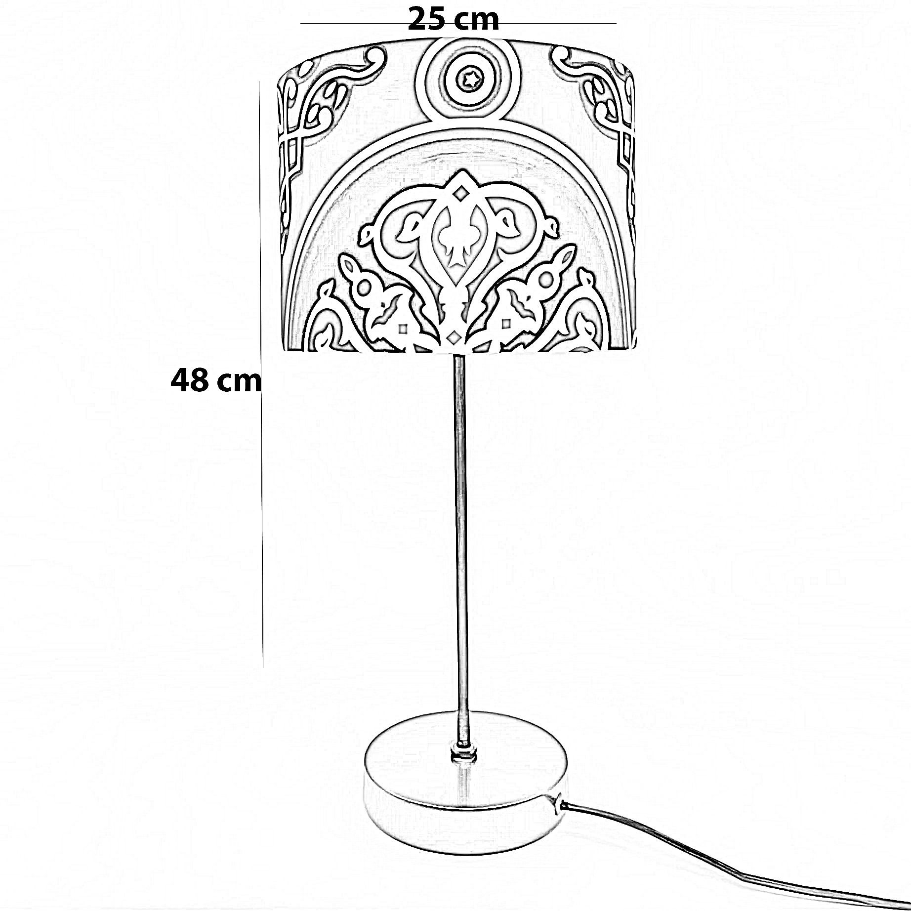 أباجورة رمضانية قماش، 25*48 سم