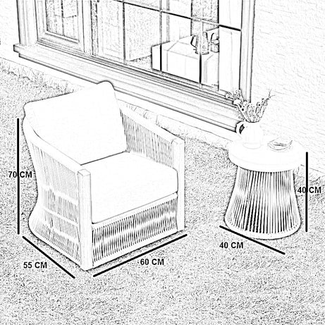 طقم خارجي ستيل و دوبار، 3 قطع