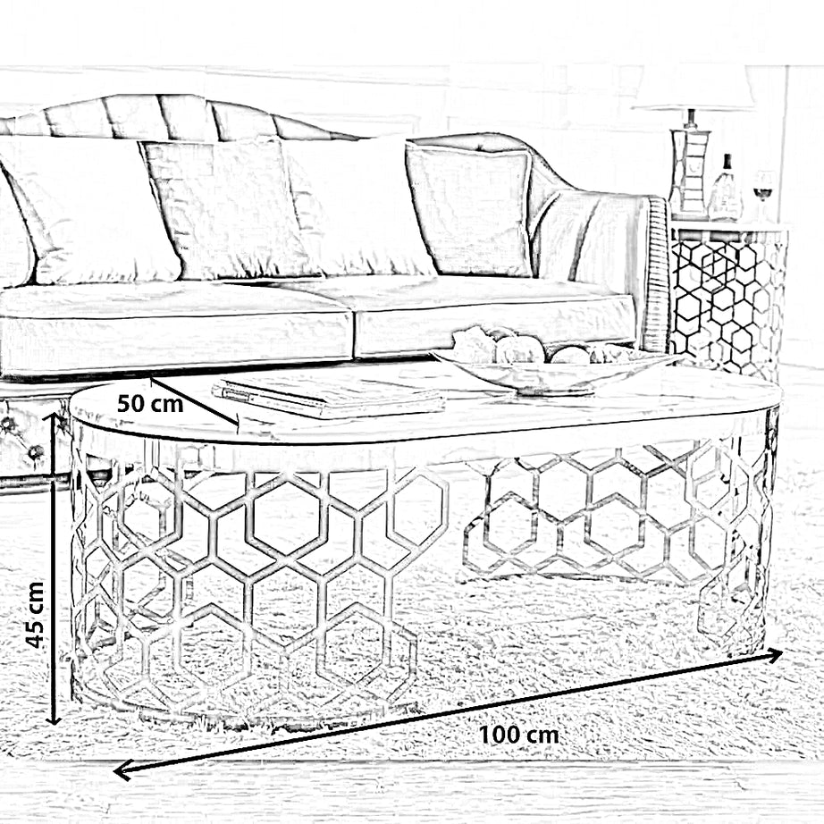 ترابيزة قهوة ستيل، 100*50*45 سم