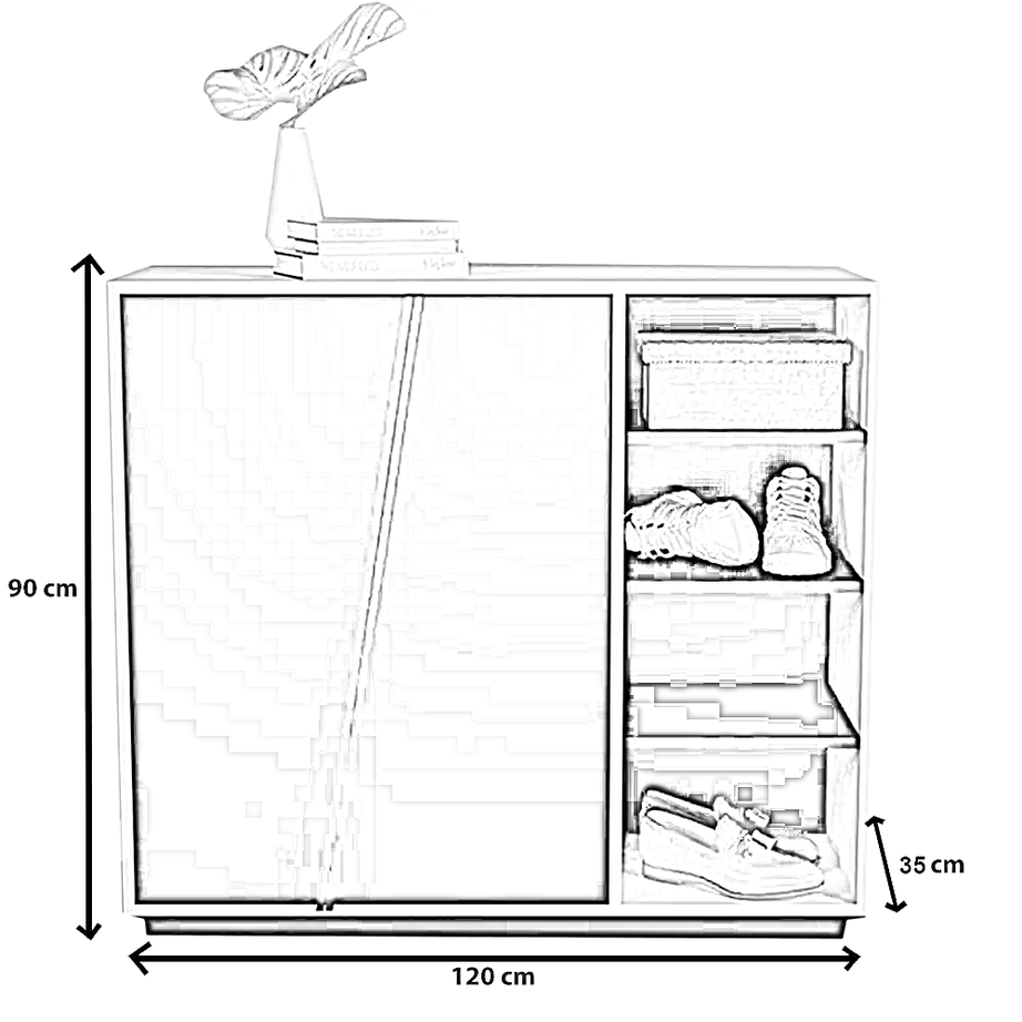 جزامة خشب ام دي اف، 120*35*90 سم