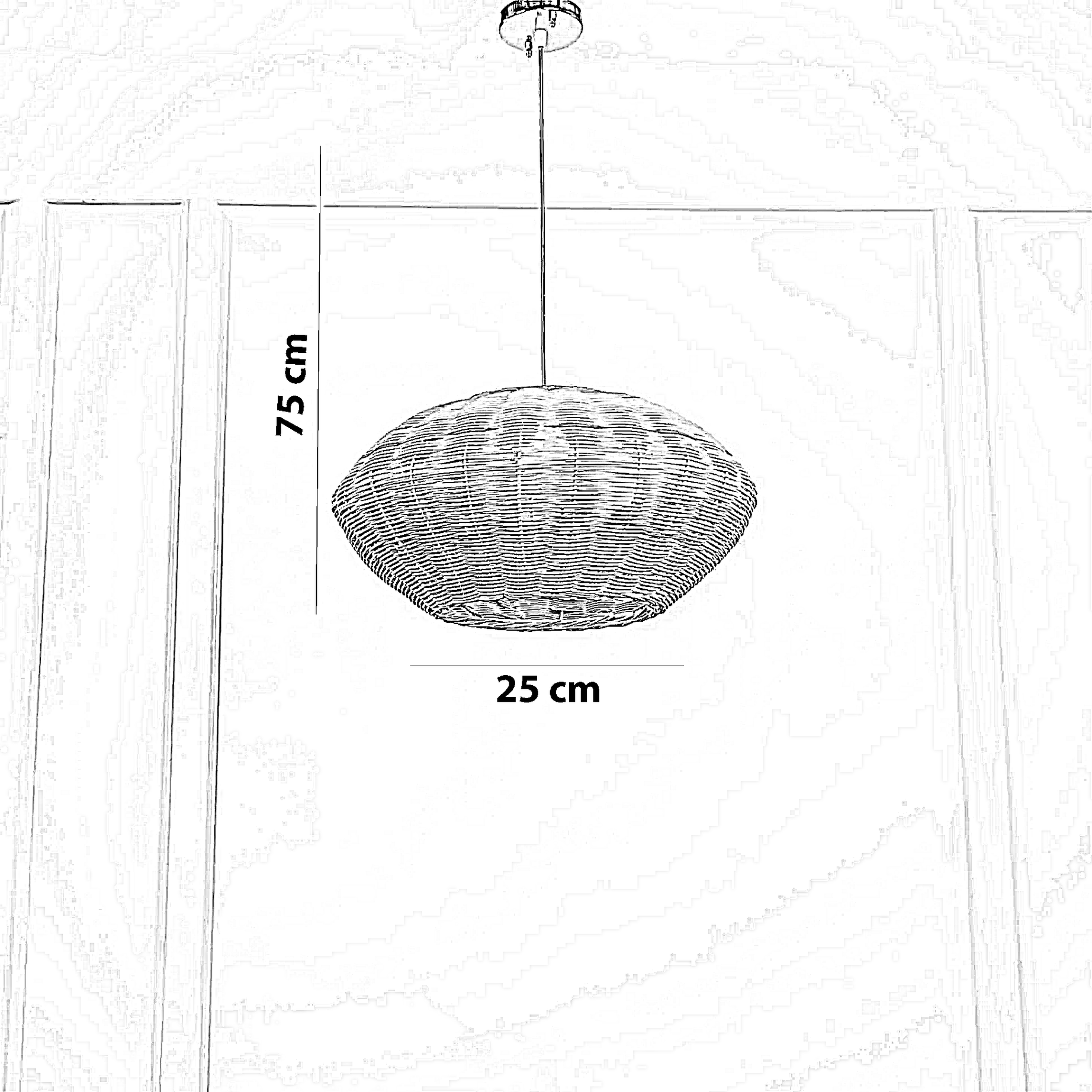 نجفة خيزران، 25*75 سم