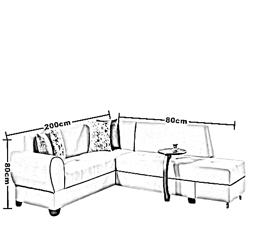 ركنة خشب زان أحمر، 200*80*80 سم