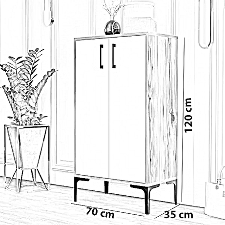 جزامة خشب ام دي اف اسباني، 70*35*120 سم