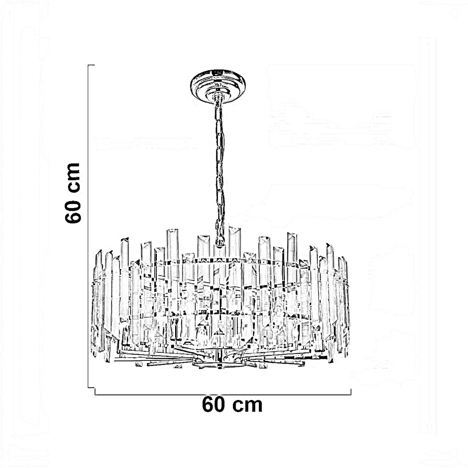 نجفة ستيل، 60*60 سم - ذهبي