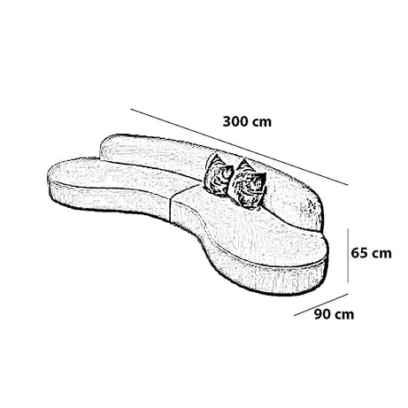 كنبة خشب زان، 300*90*65 سم