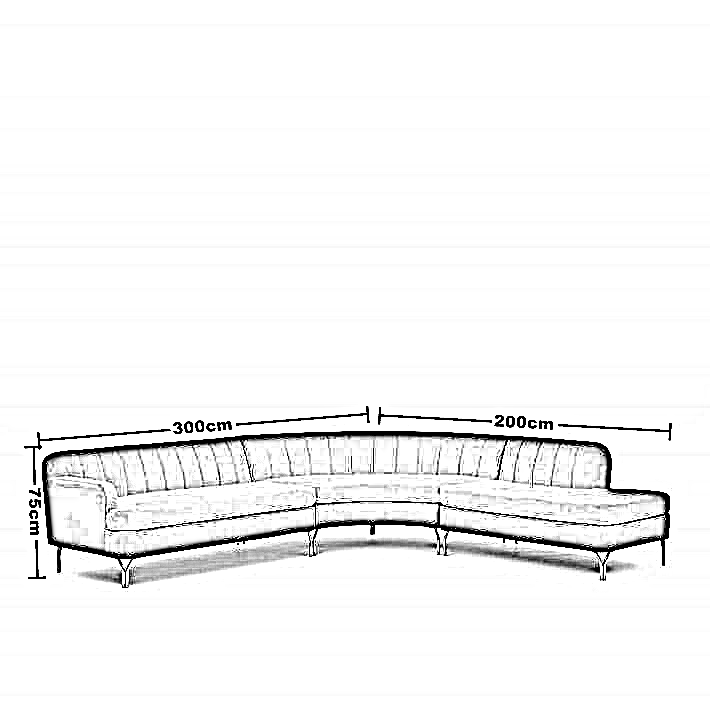 ركنة خشب زان أحمر، 300*200*75 سم