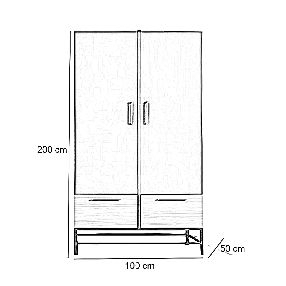 دولاب خشب ام دي اف، 100*50*200 سم
