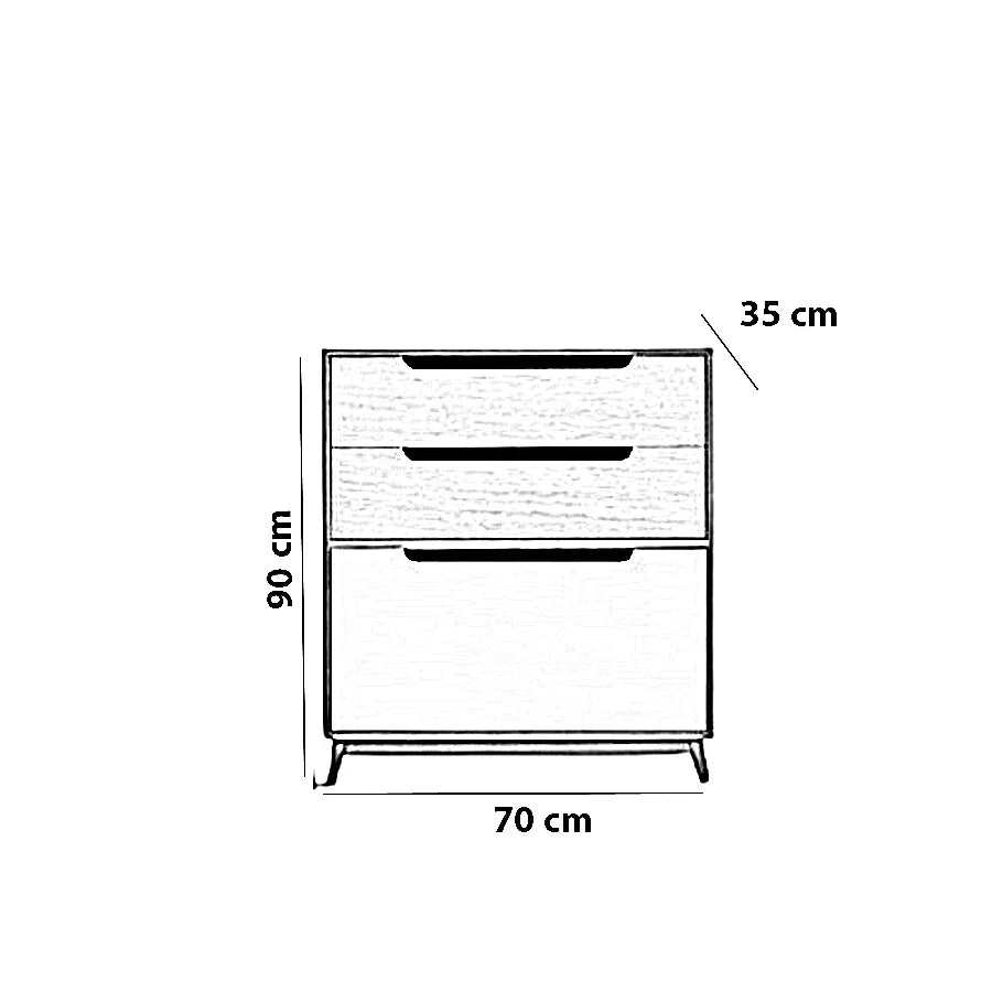 وحدة أدراج خشب كونتر و موسكي، 70*35*90 سم