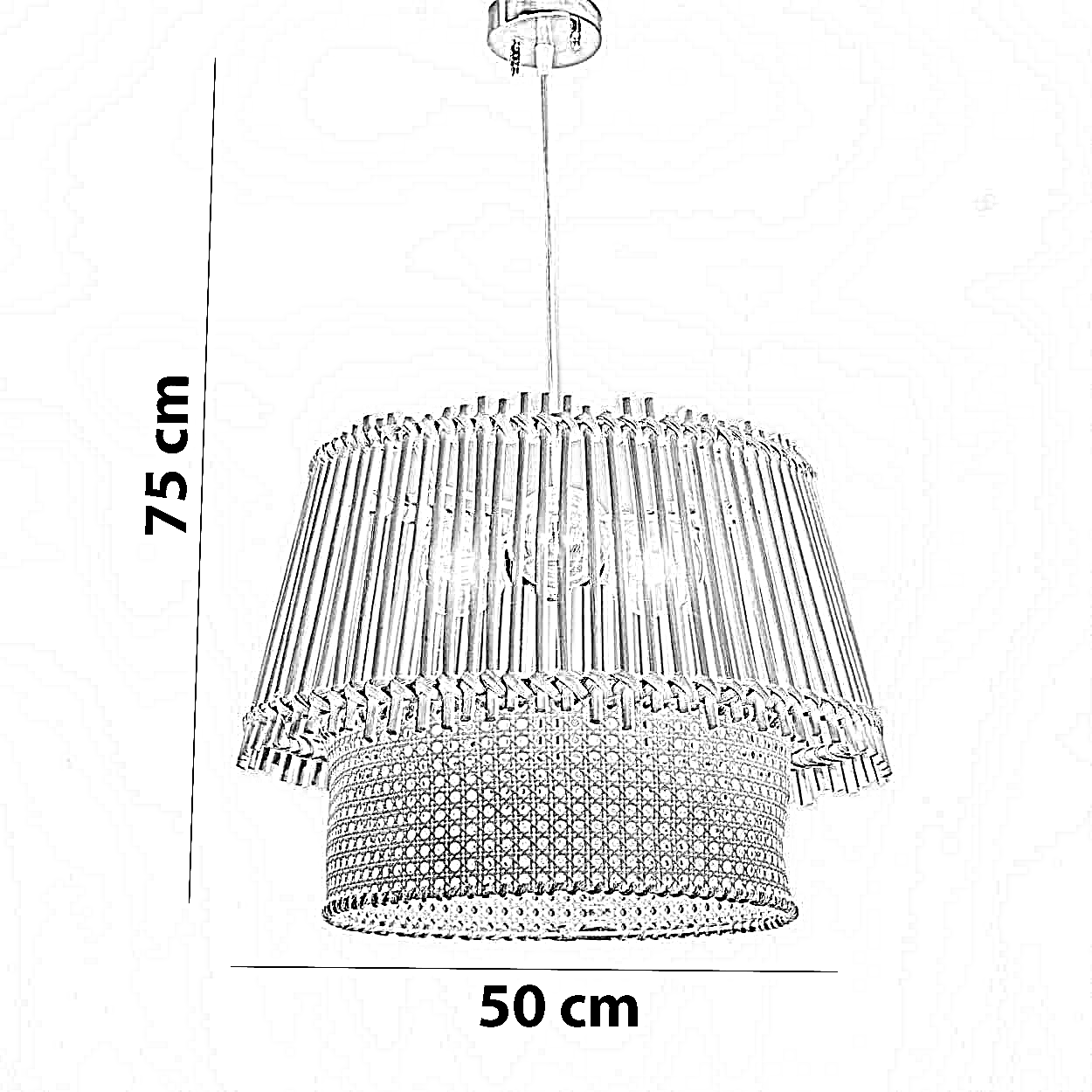 نجفة راتان، 50*75 سم
