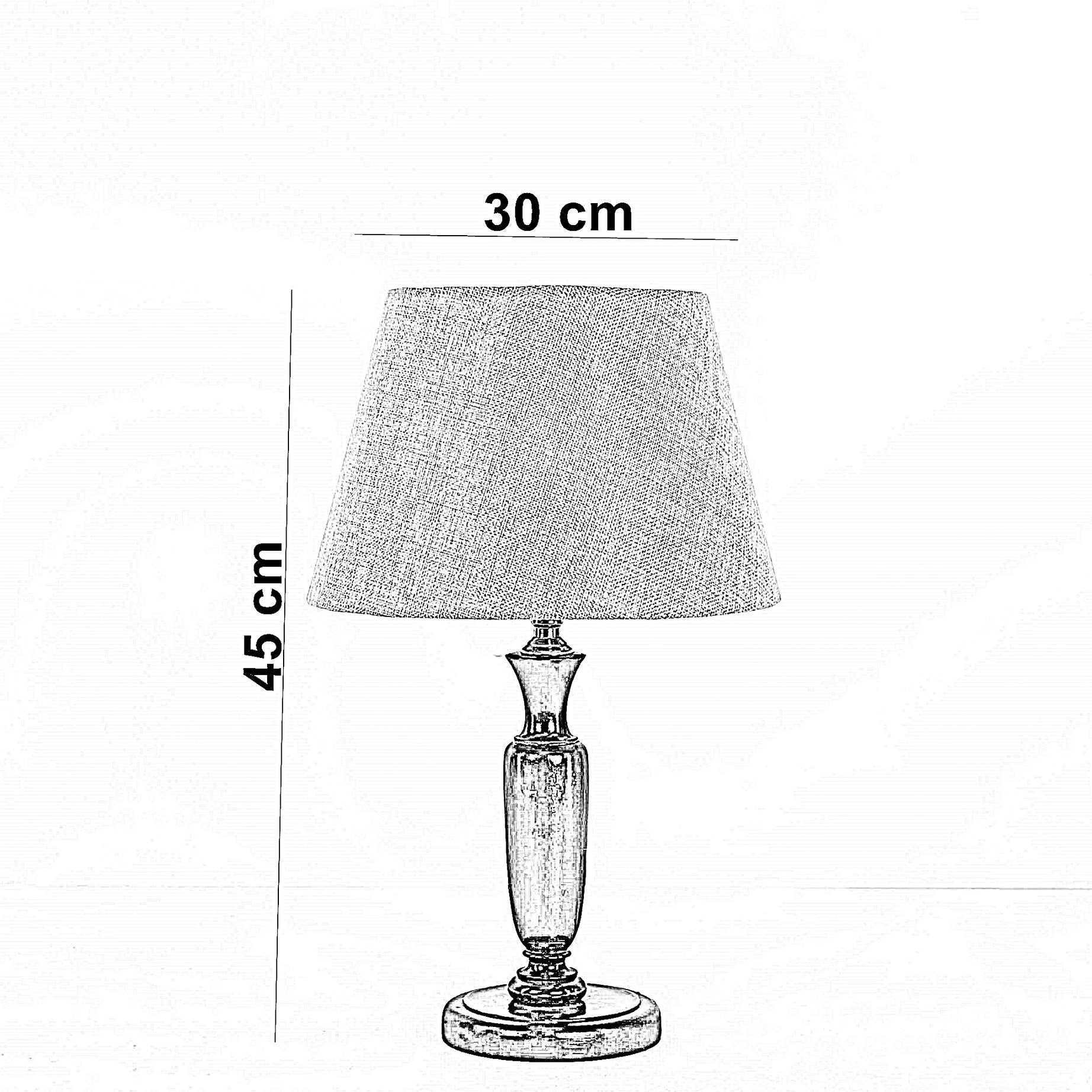 أباجورة خشب زان، 30*45 سم