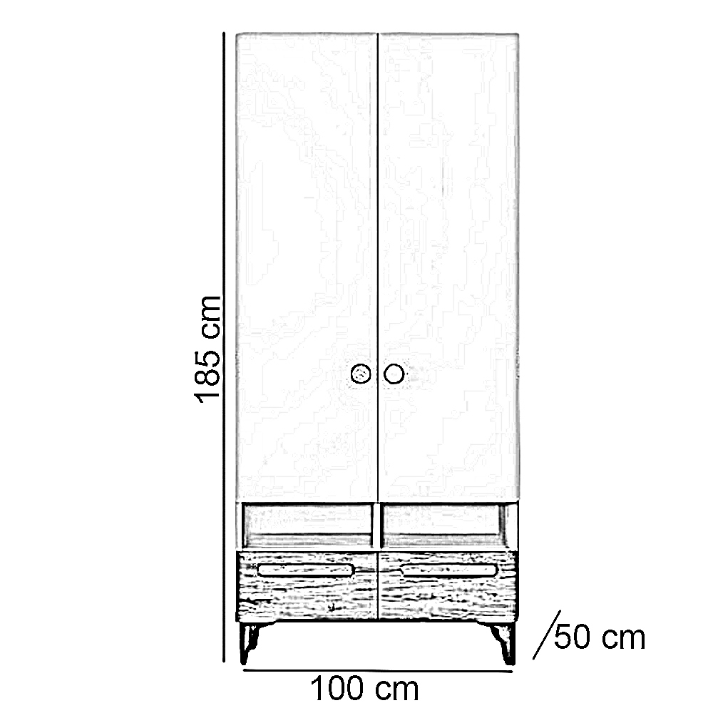 دولاب خشب ام دي اف، 100*50*185 سم
