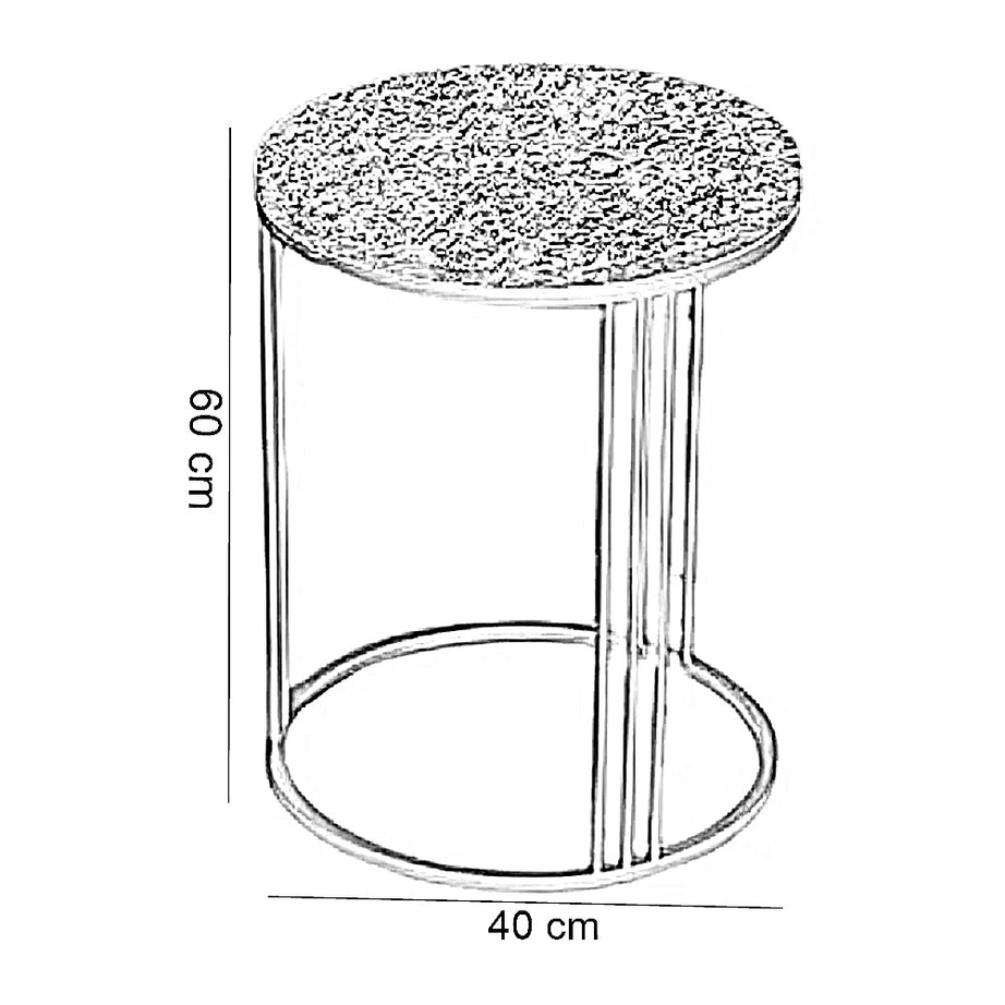 ترابيزة جانبية معدن بسطح جرانيت، 40*60 سم