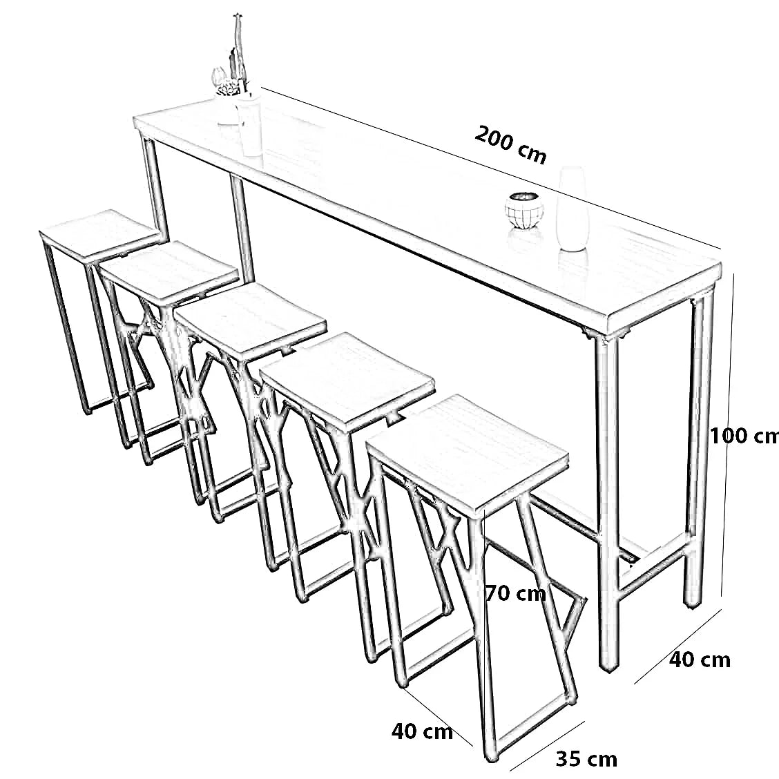 طقم سفرة ستيل وام دي اف، 6 قطع