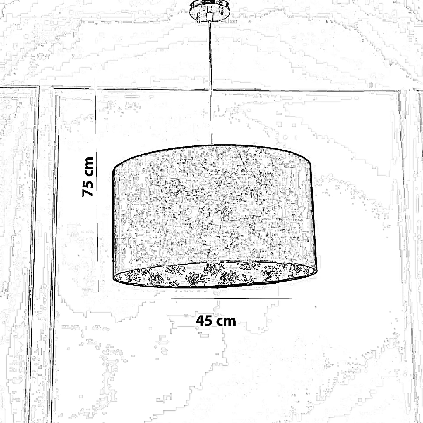 نجفة قماش، 45*75 سم