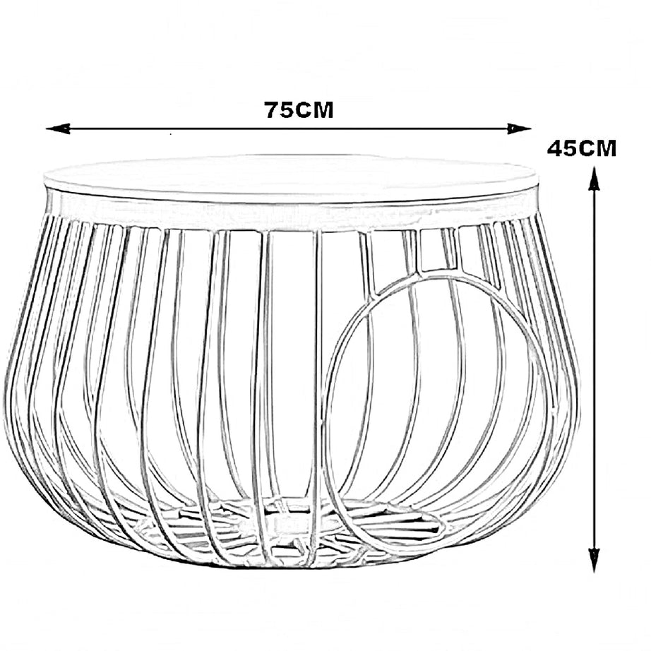 ترابيزة جانبية ستيل بسطح رخام، 75*75*45 سم