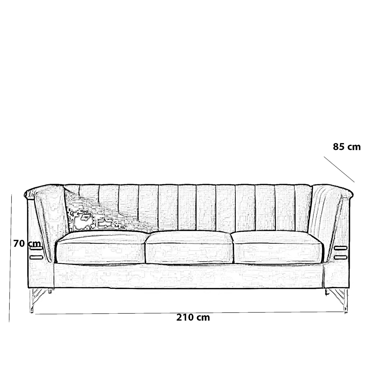 كنبة خشب طبيعي، 210*85*70 سم