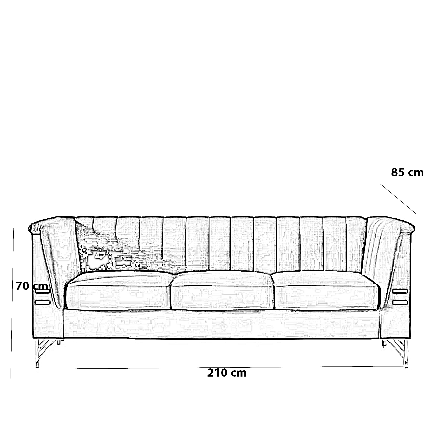 كنبة خشب طبيعي، 210*85*70 سم