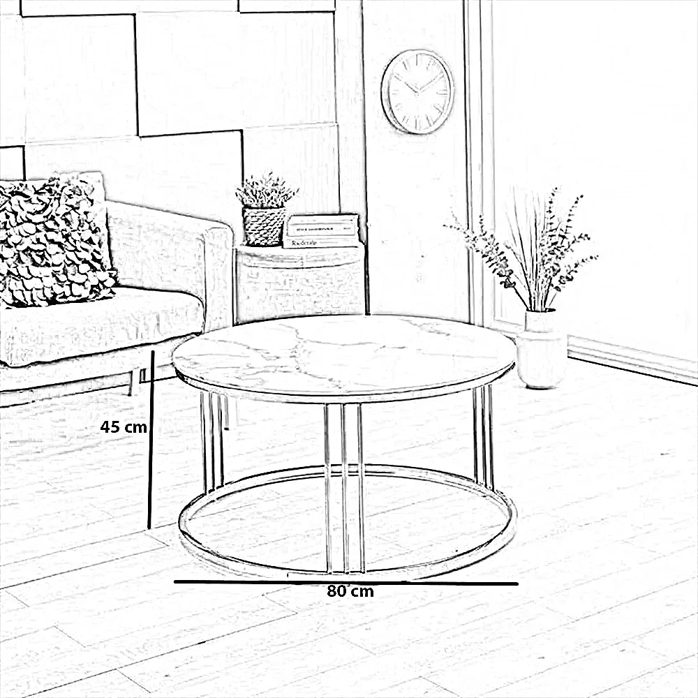 ترابيزة قهوة ستيل، 80*45 سم