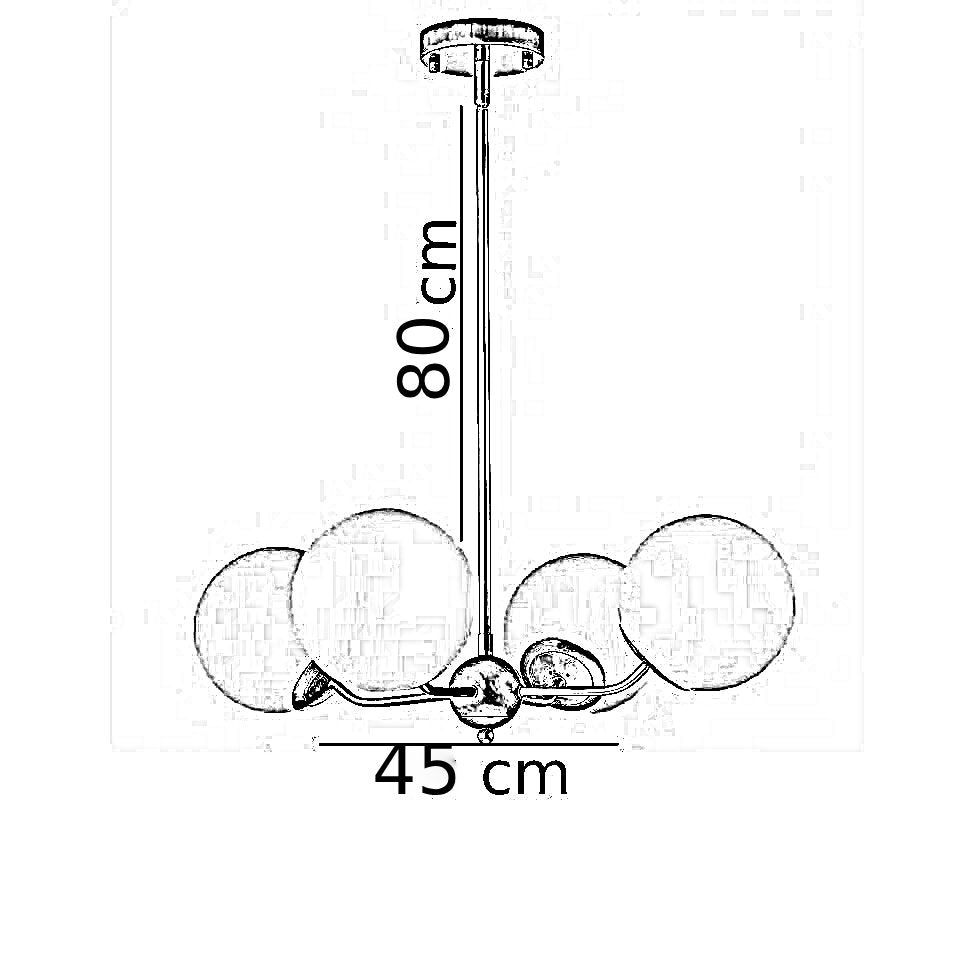 نجفة ستيل و زجاج، 45*80 سم