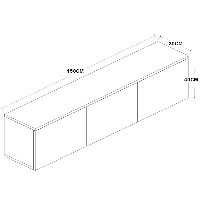 ترابيزة تليفزيون ام دي اف، 150*30*40 سم