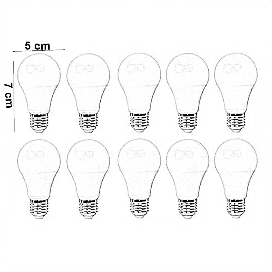 طقم لمبات ليد ديكور بلاستيك، 5*7 سم - 10 قطع