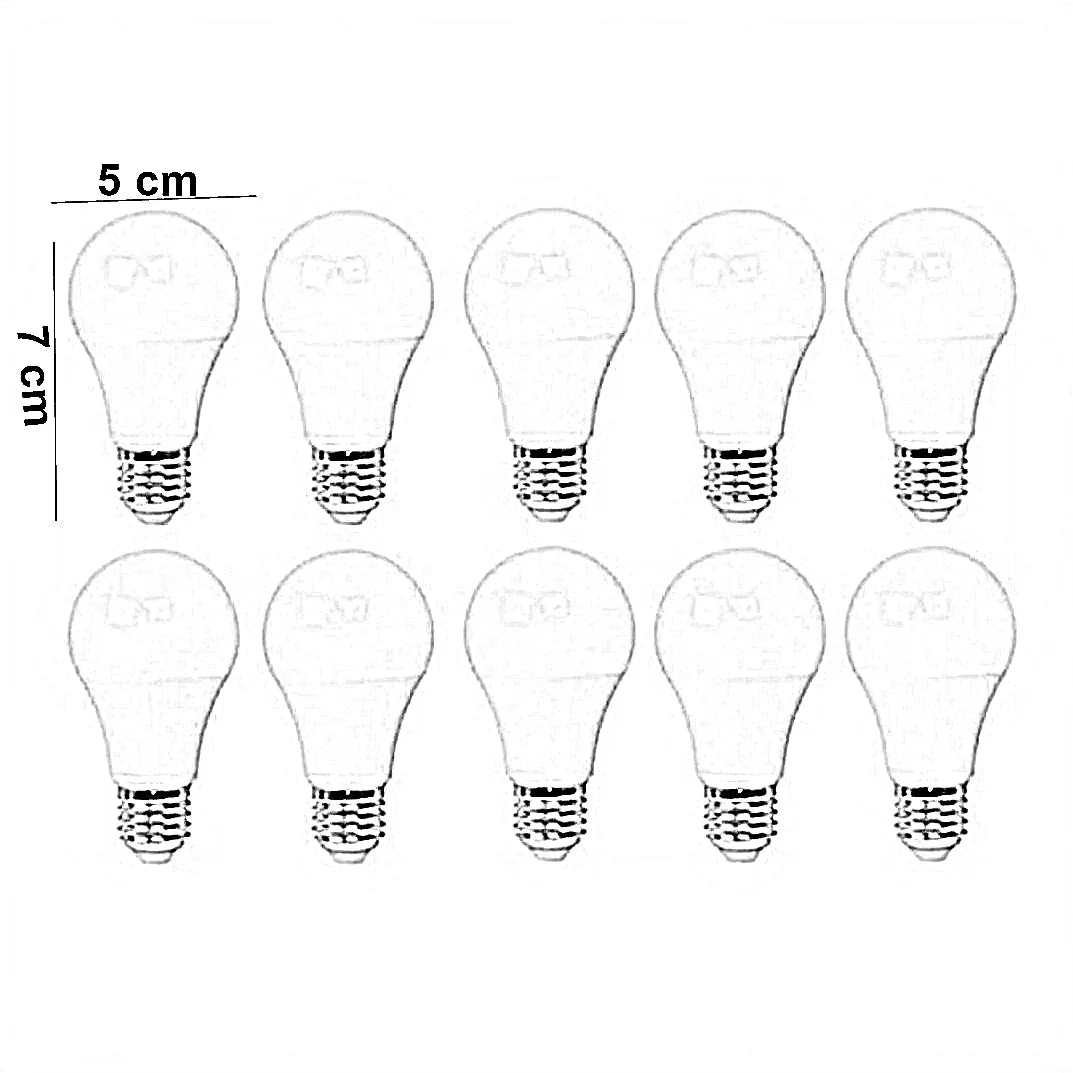 طقم لمبات ليد ديكور بلاستيك، 5*7 سم - 10 قطع